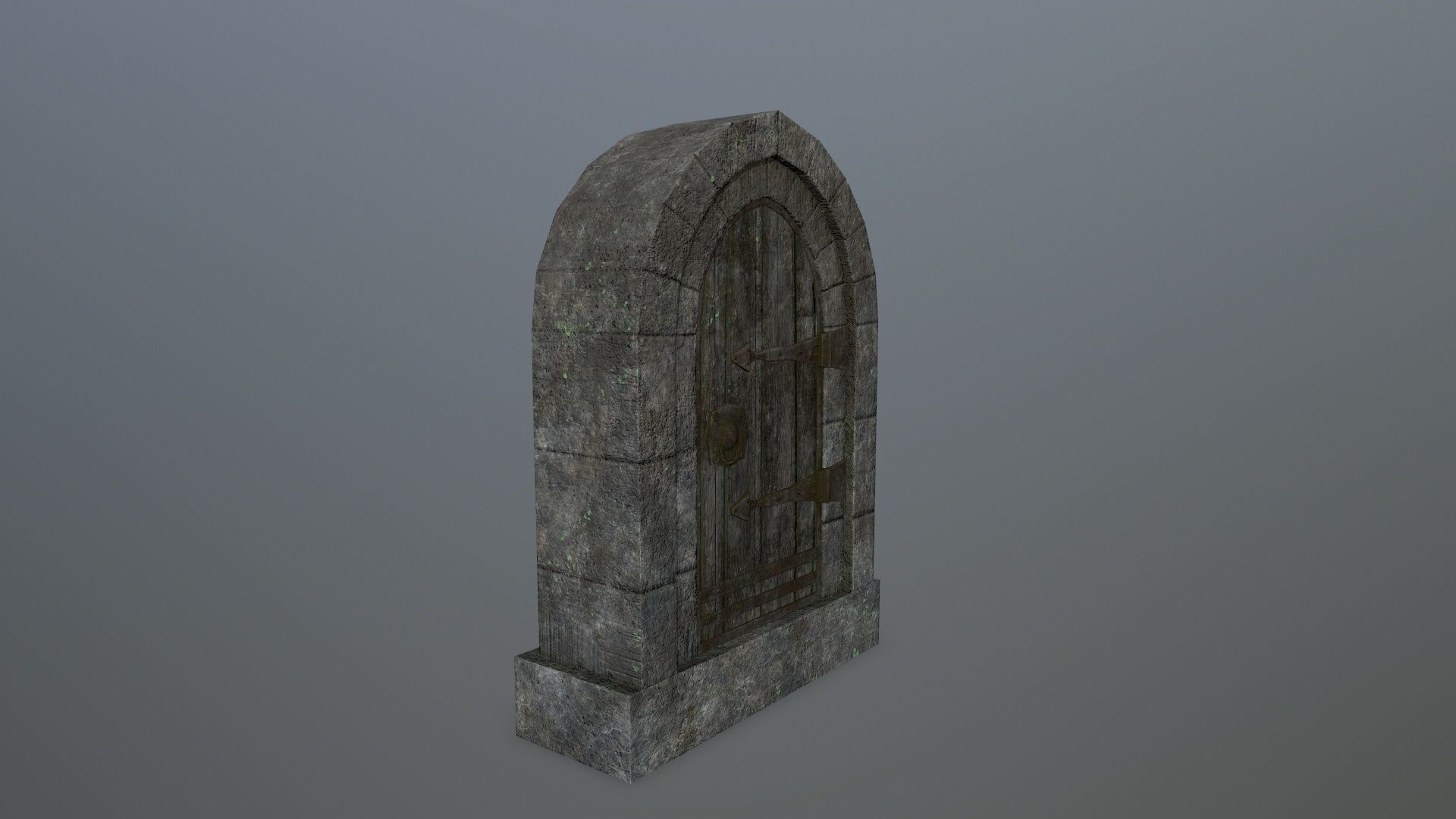 Medieval Door Low-poly 3D model_6
