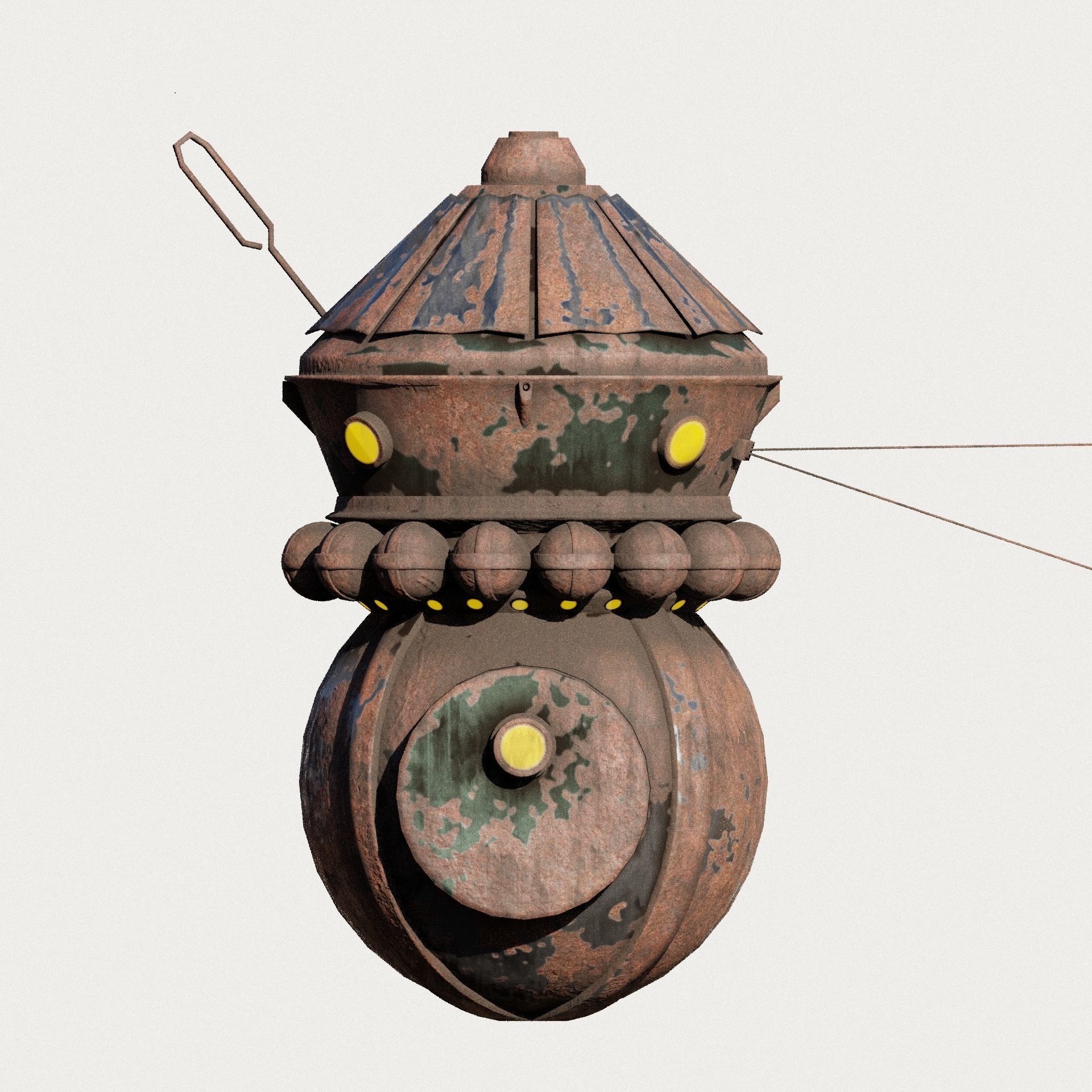 Metall house Low-poly 3D model_1