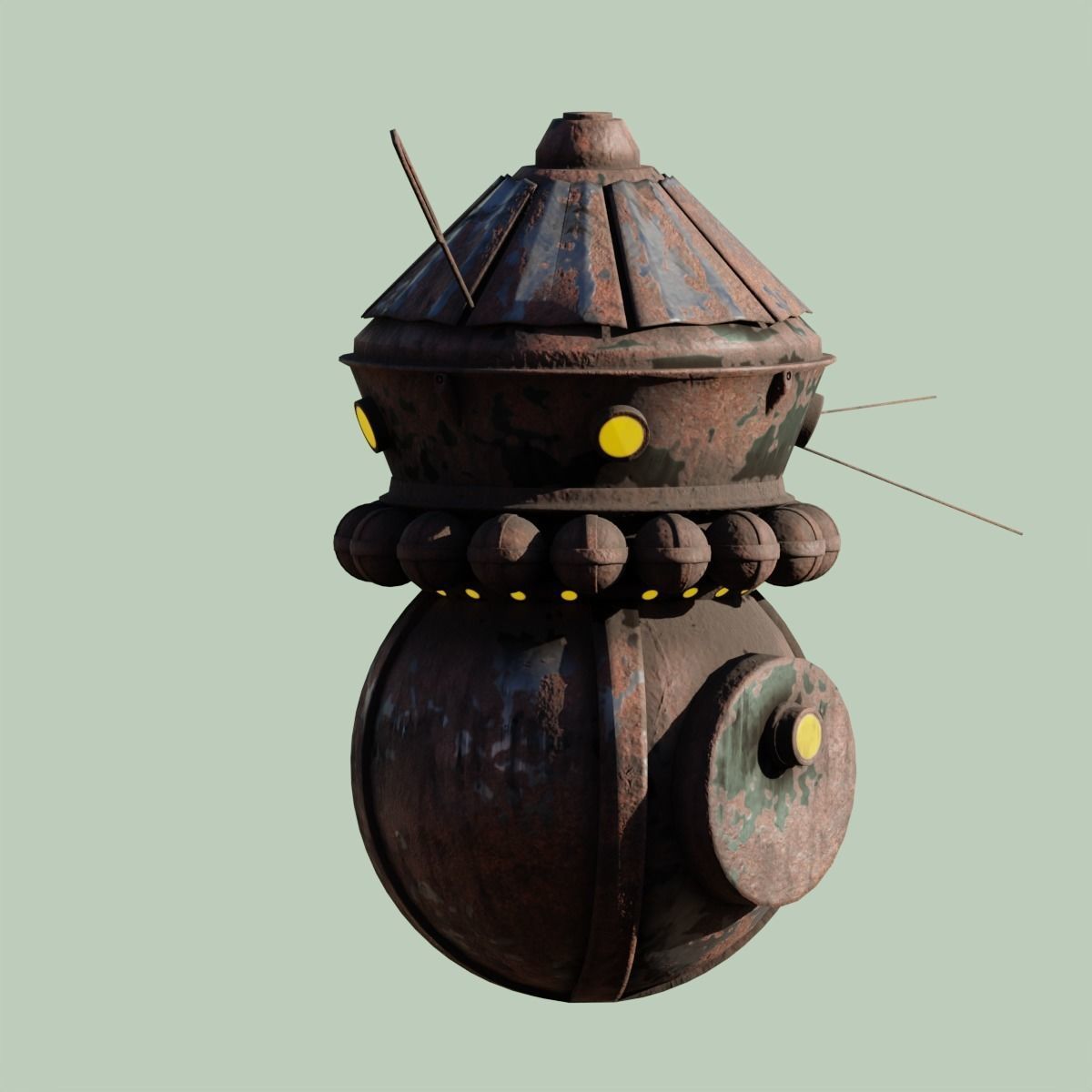 Metall house Low-poly 3D model_8