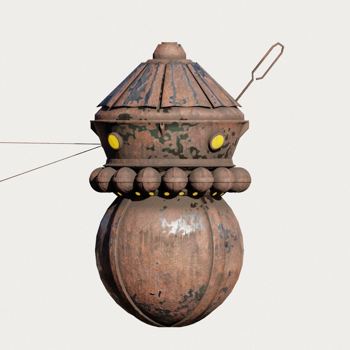 Metall house Low-poly 3D model_4