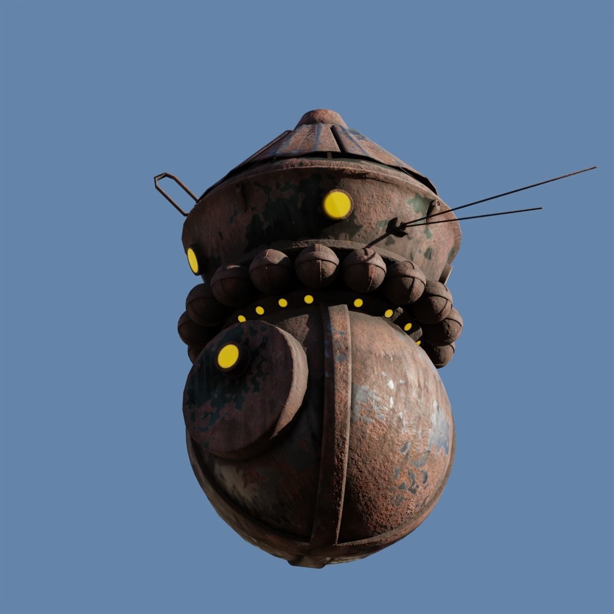 Metall house Low-poly 3D model_7