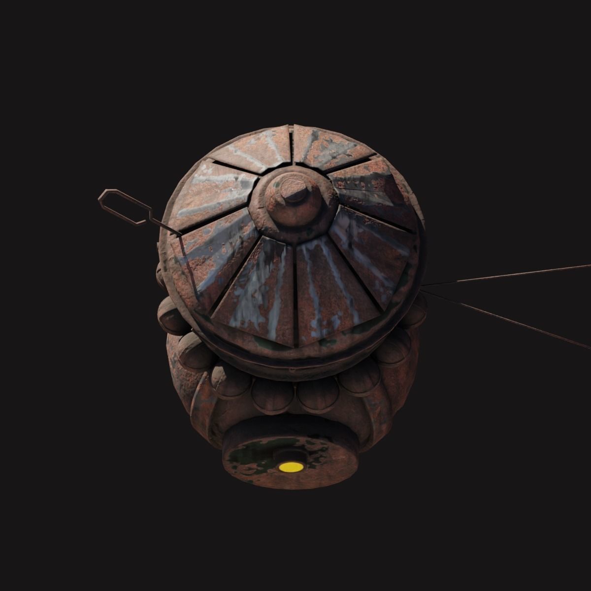 Metall house Low-poly 3D model_6