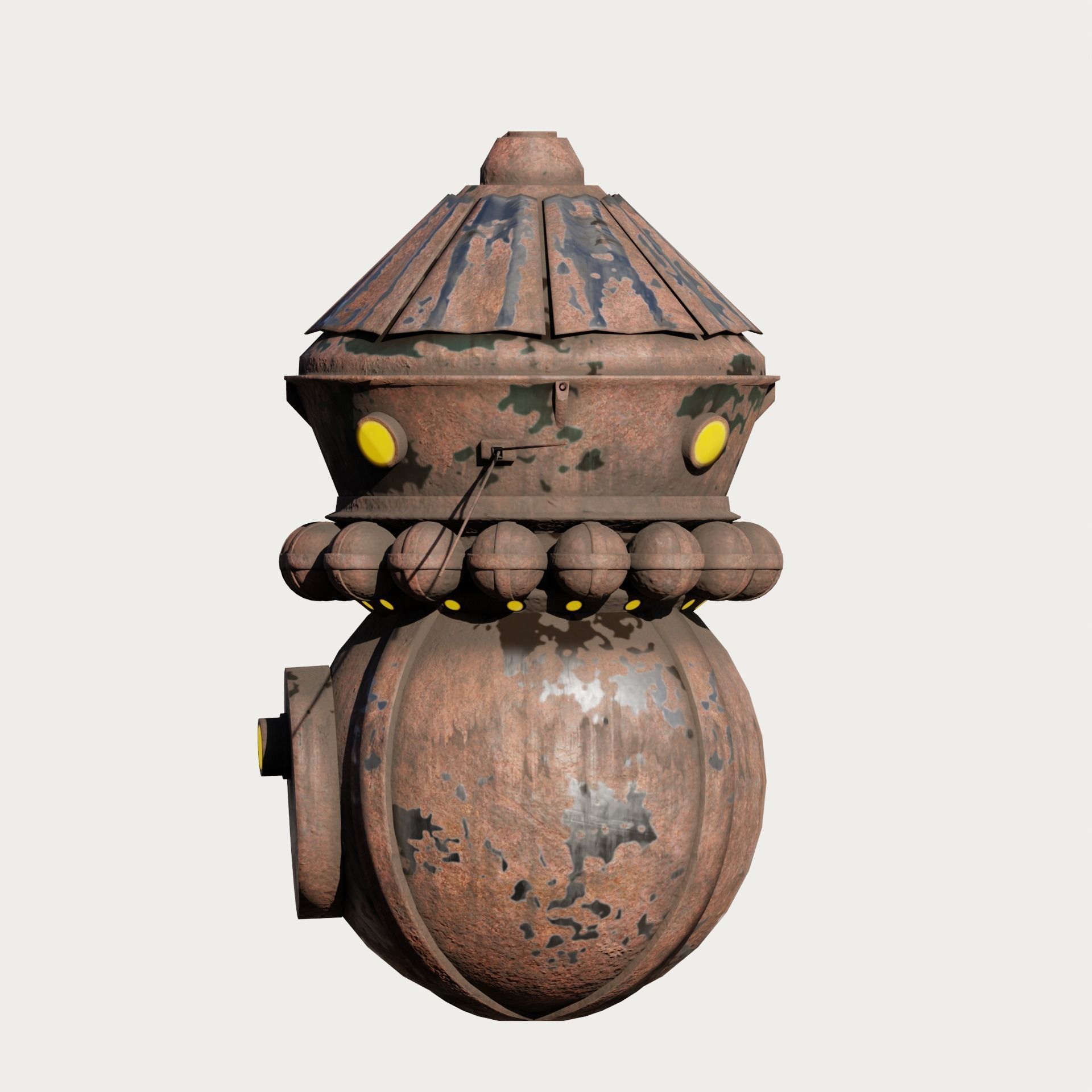 Metall house Low-poly 3D model_2