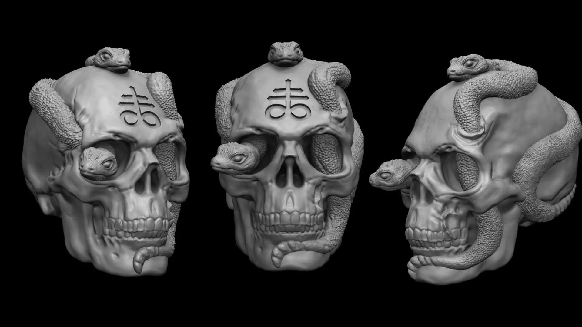Skull Snake Leviathan 3D print model