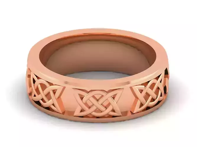 Plain Gold Band Ring 3dm render detail 