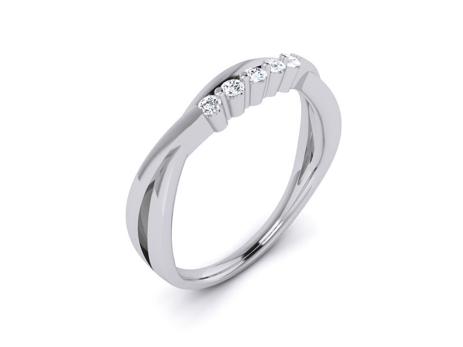 Diamond Band Ring 3dm render detail 3D print model_2