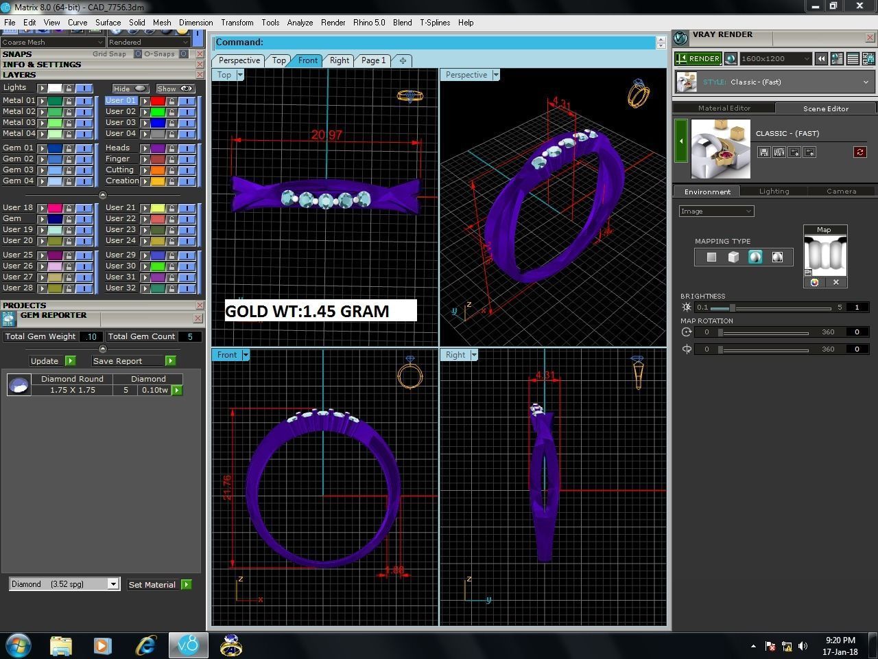 Diamond Band Ring 3dm render detail 3D print model_12