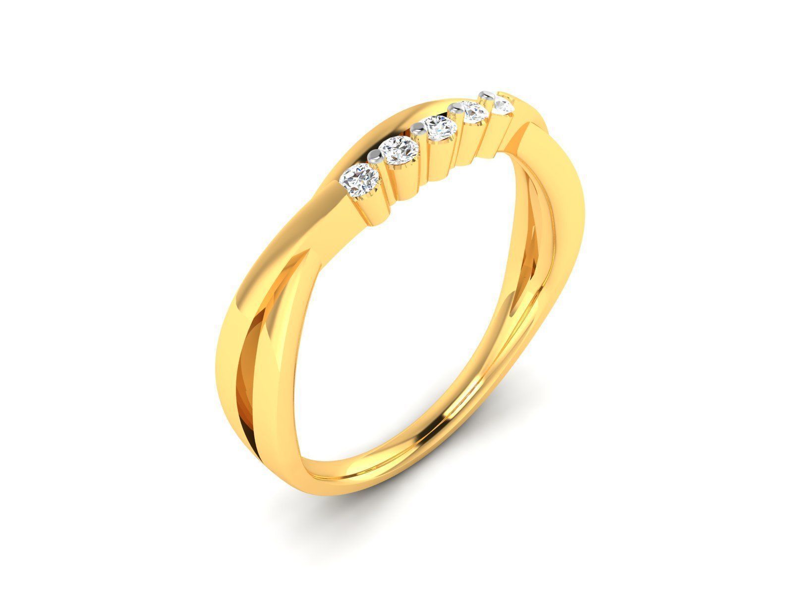 Diamond Band Ring 3dm render detail 3D print model_3