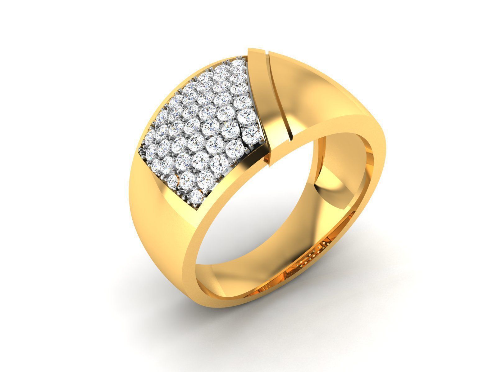 Diamond Band Ring 3dm render detail  3D print model_1