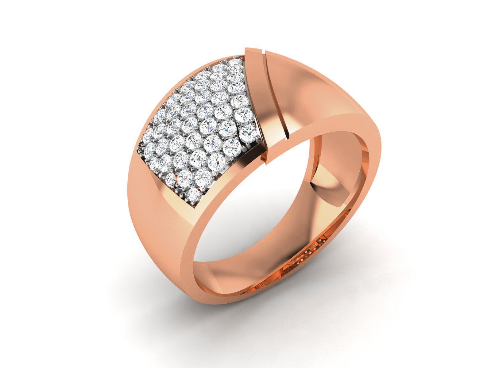 Diamond Band Ring 3dm render detail  3D print model_3