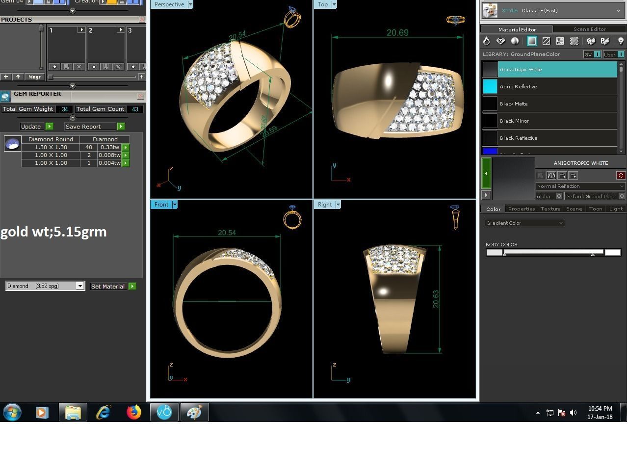 Diamond Band Ring 3dm render detail  3D print model_12