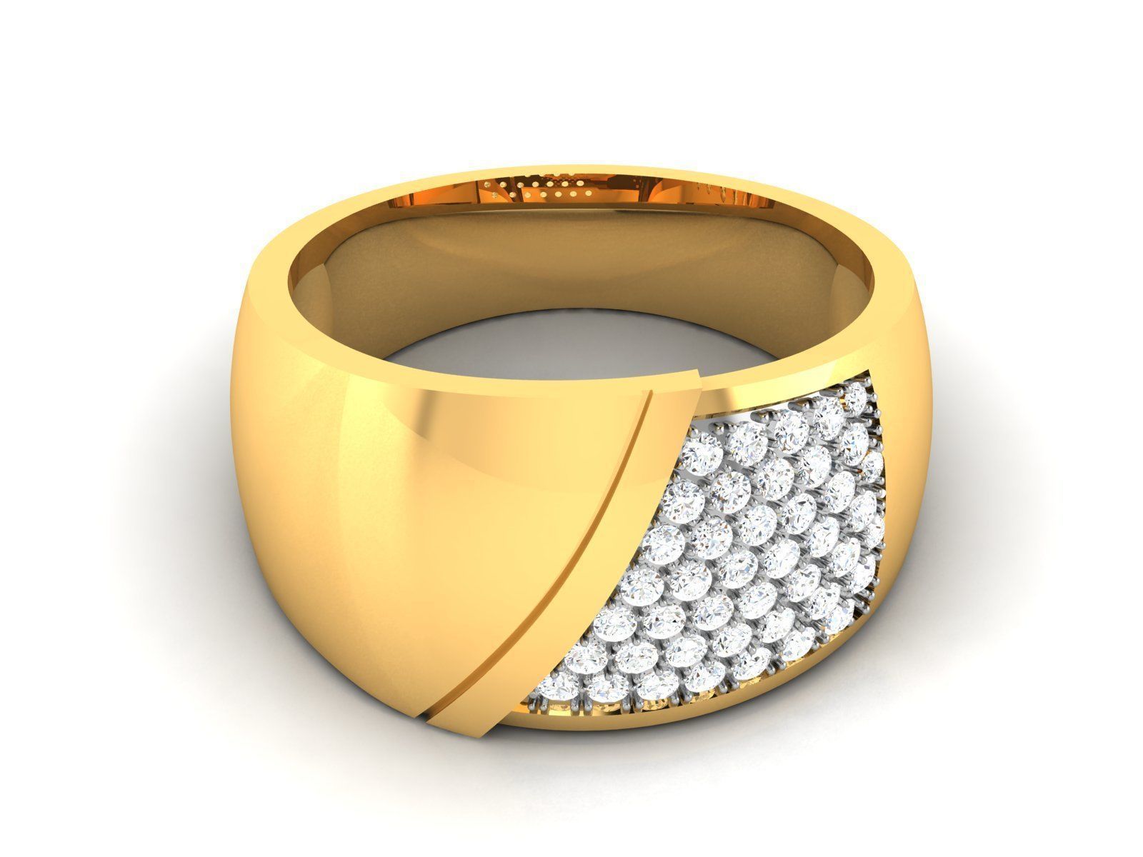 Diamond Band Ring 3dm render detail  3D print model_10