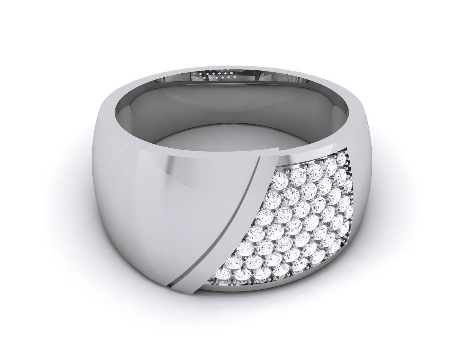 Diamond Band Ring 3dm render detail  3D print model_11