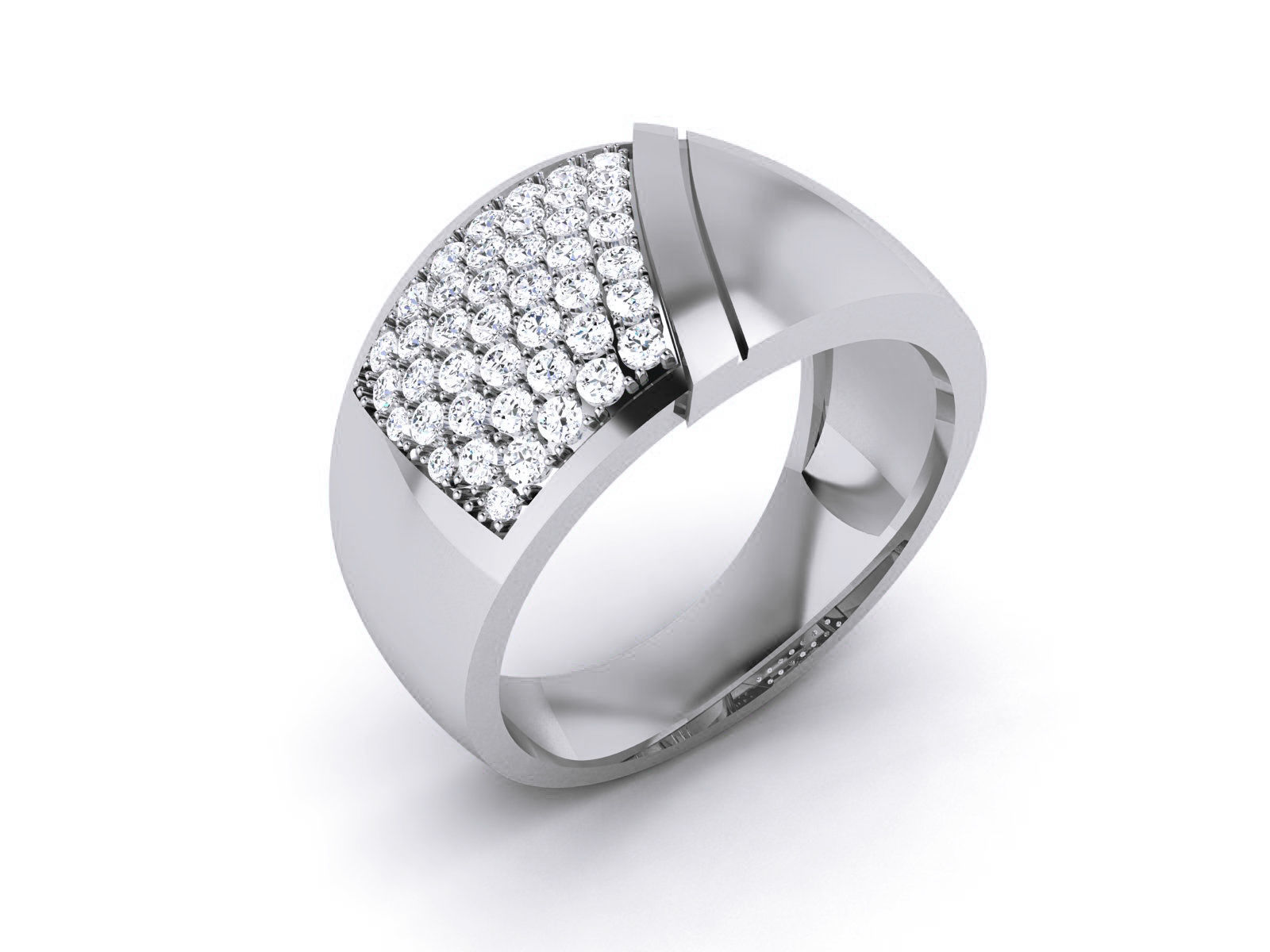 Diamond Band Ring 3dm render detail  3D print model_2