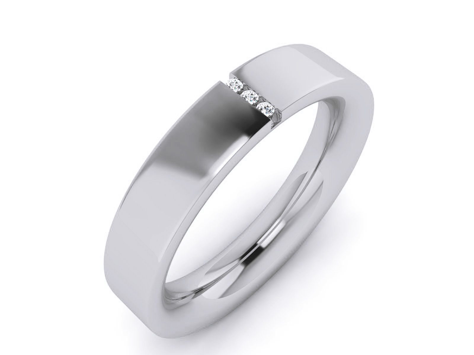 Diamond Band Ring 3dm render detail  3D print model_3