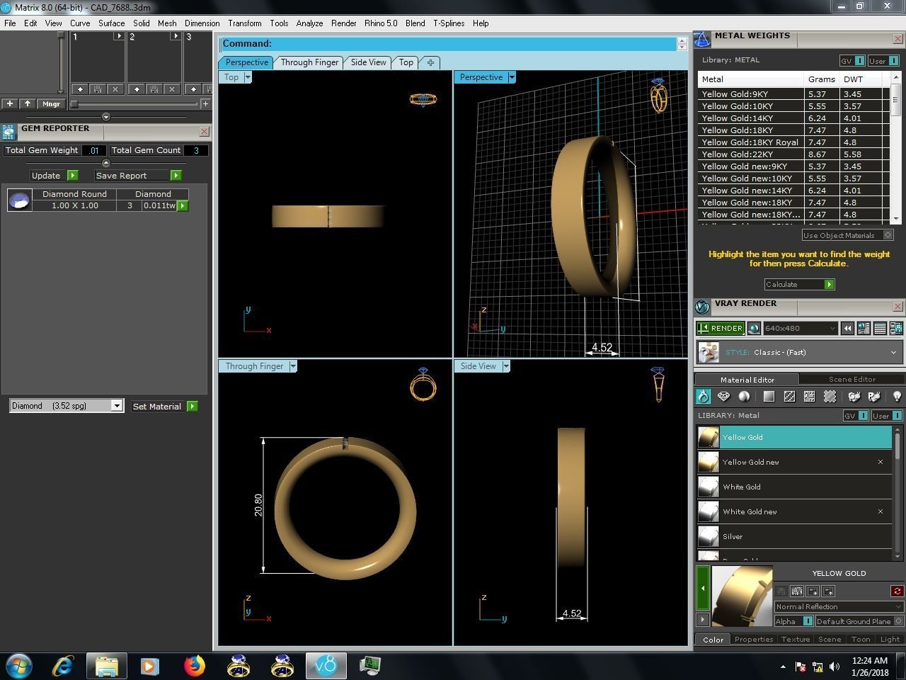 Diamond Band Ring 3dm render detail  3D print model_12