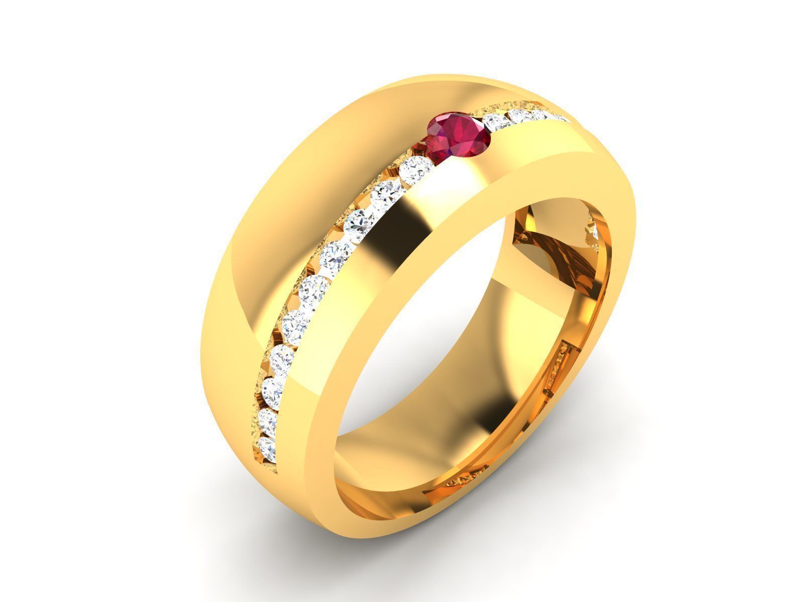 Diamond Band Ring 3dm render detail 3D print model_4