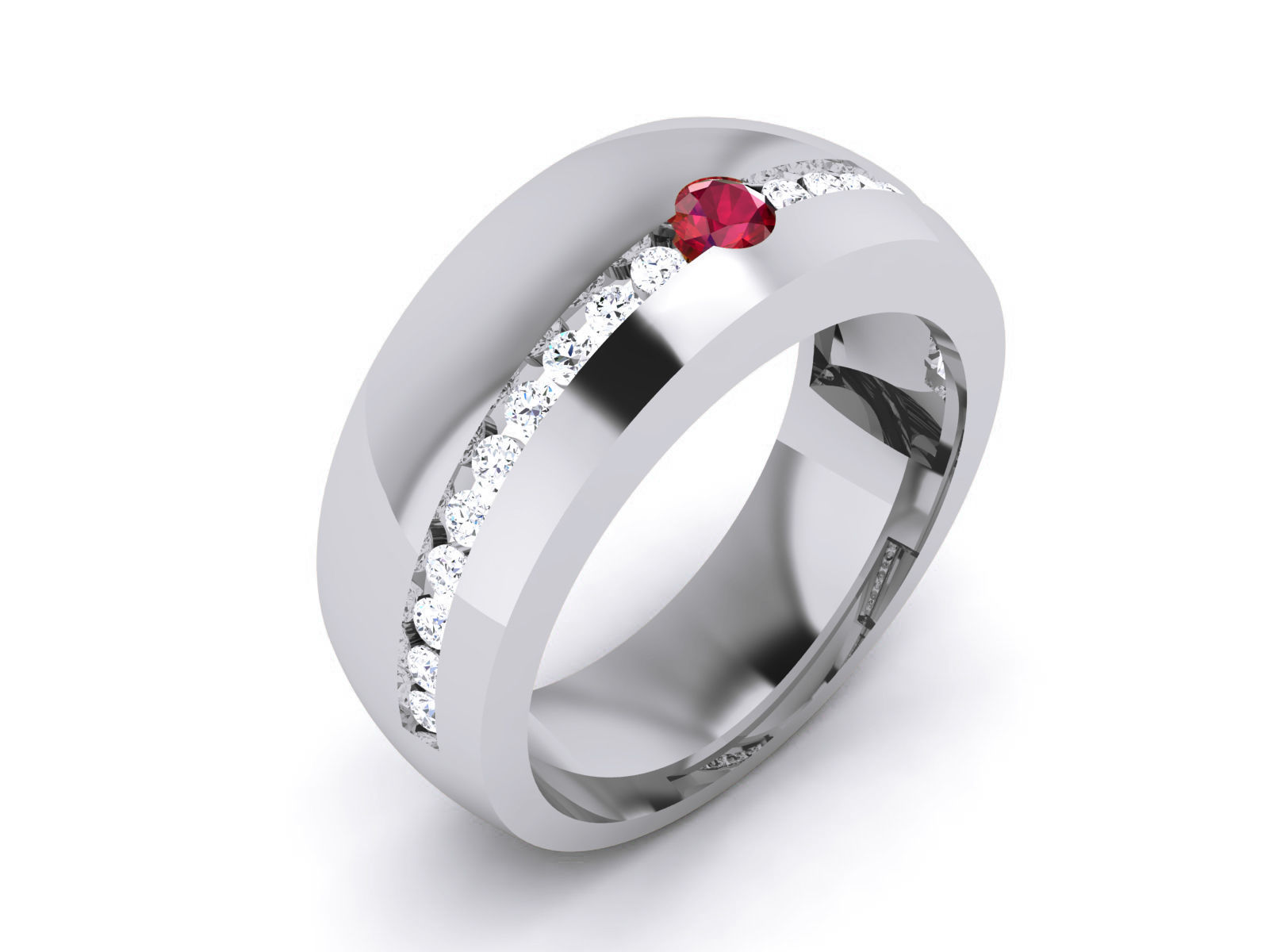 Diamond Band Ring 3dm render detail 3D print model_3