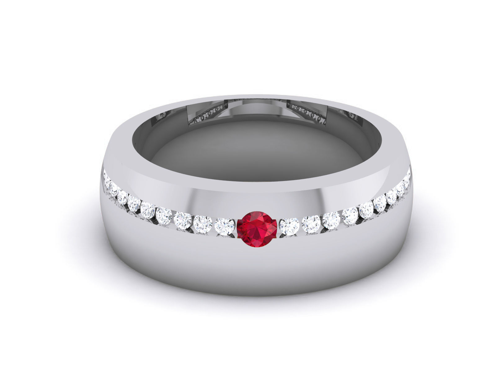 Diamond Band Ring 3dm render detail 3D print model_11