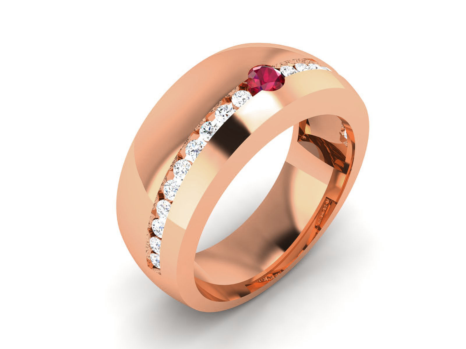 Diamond Band Ring 3dm render detail 3D print model_2