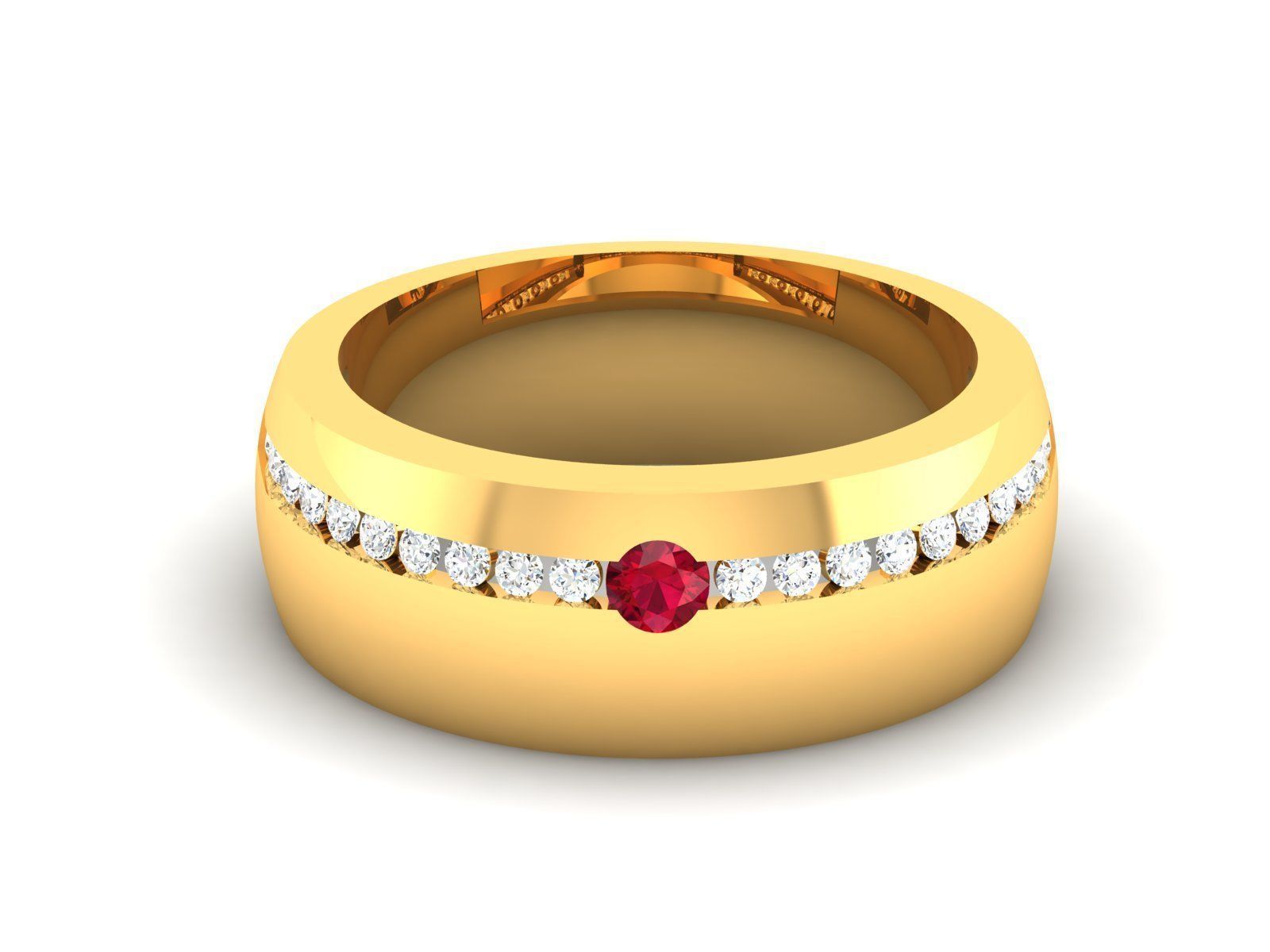 Diamond Band Ring 3dm render detail 3D print model_12