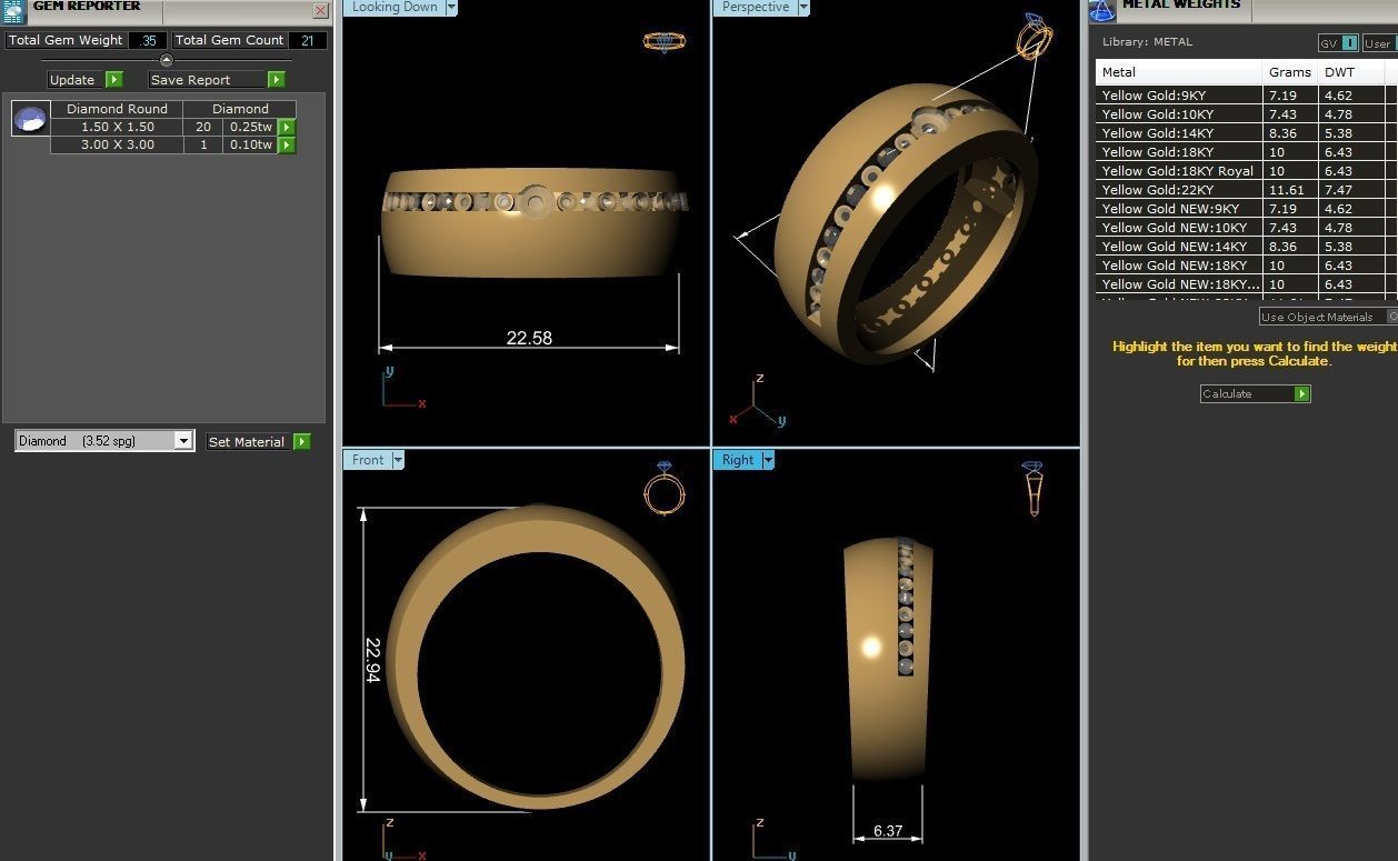 Diamond Band Ring 3dm render detail 3D print model_1