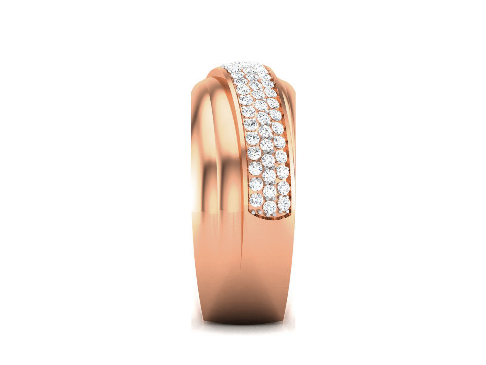 Diamond Band Ring 3dm render detail  3D print model_9