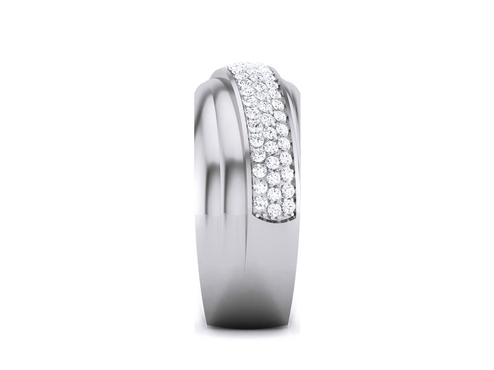 Diamond Band Ring 3dm render detail  3D print model_10