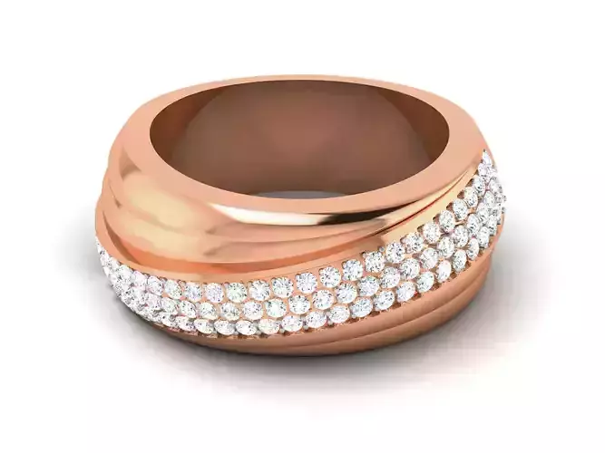 Diamond Band Ring 3dm render detail 