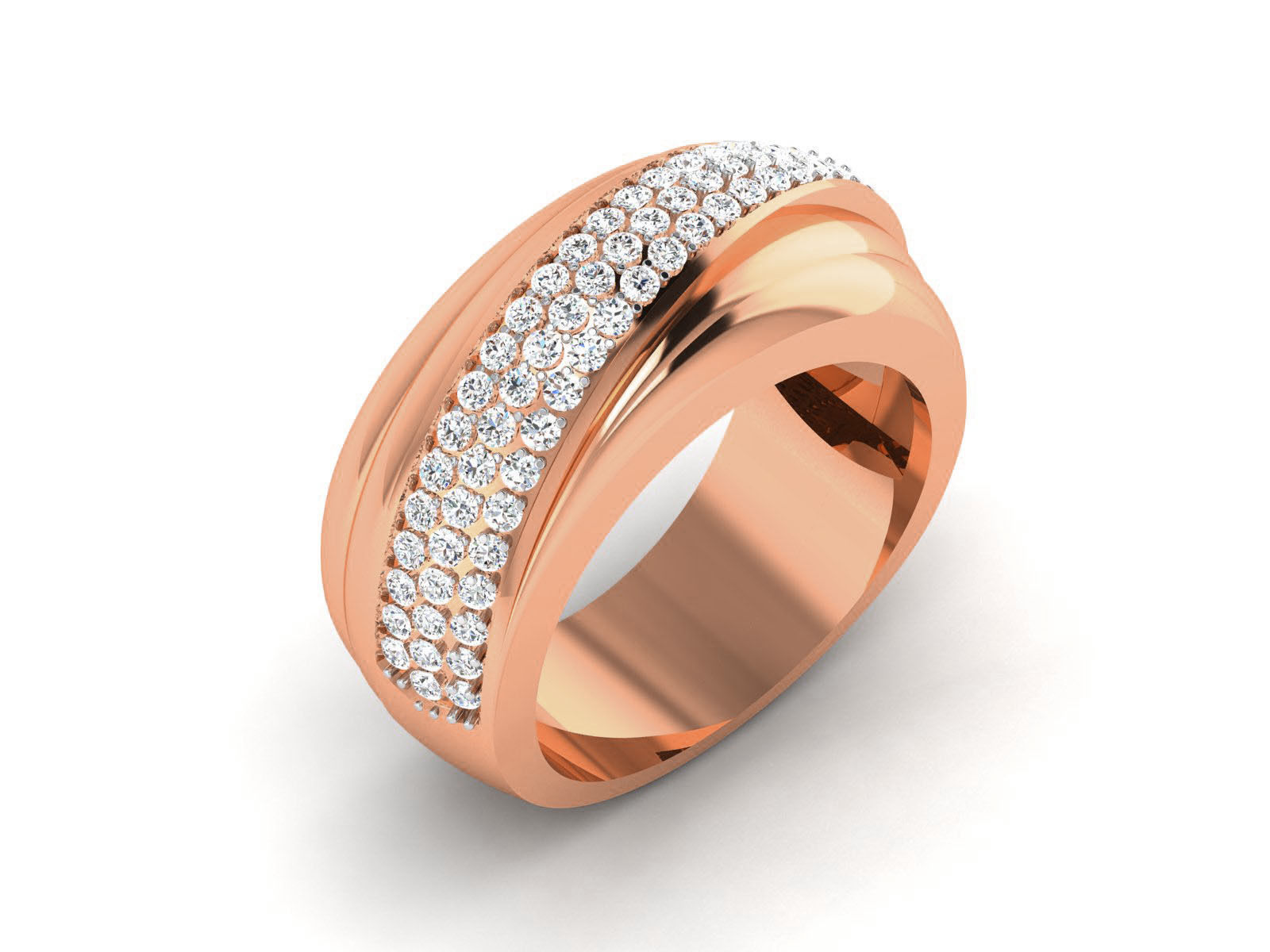 Diamond Band Ring 3dm render detail  3D print model_4