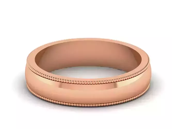 Plain Gold Band Ring 3dm render detail 