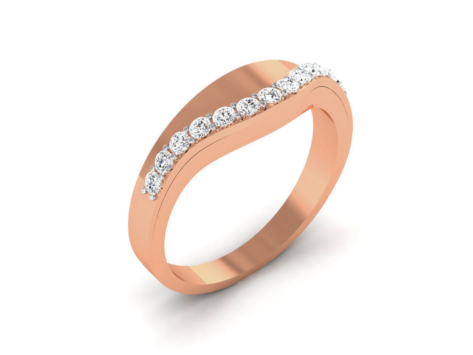 Diamond Band Ring 3dm render detail  3D print model_2