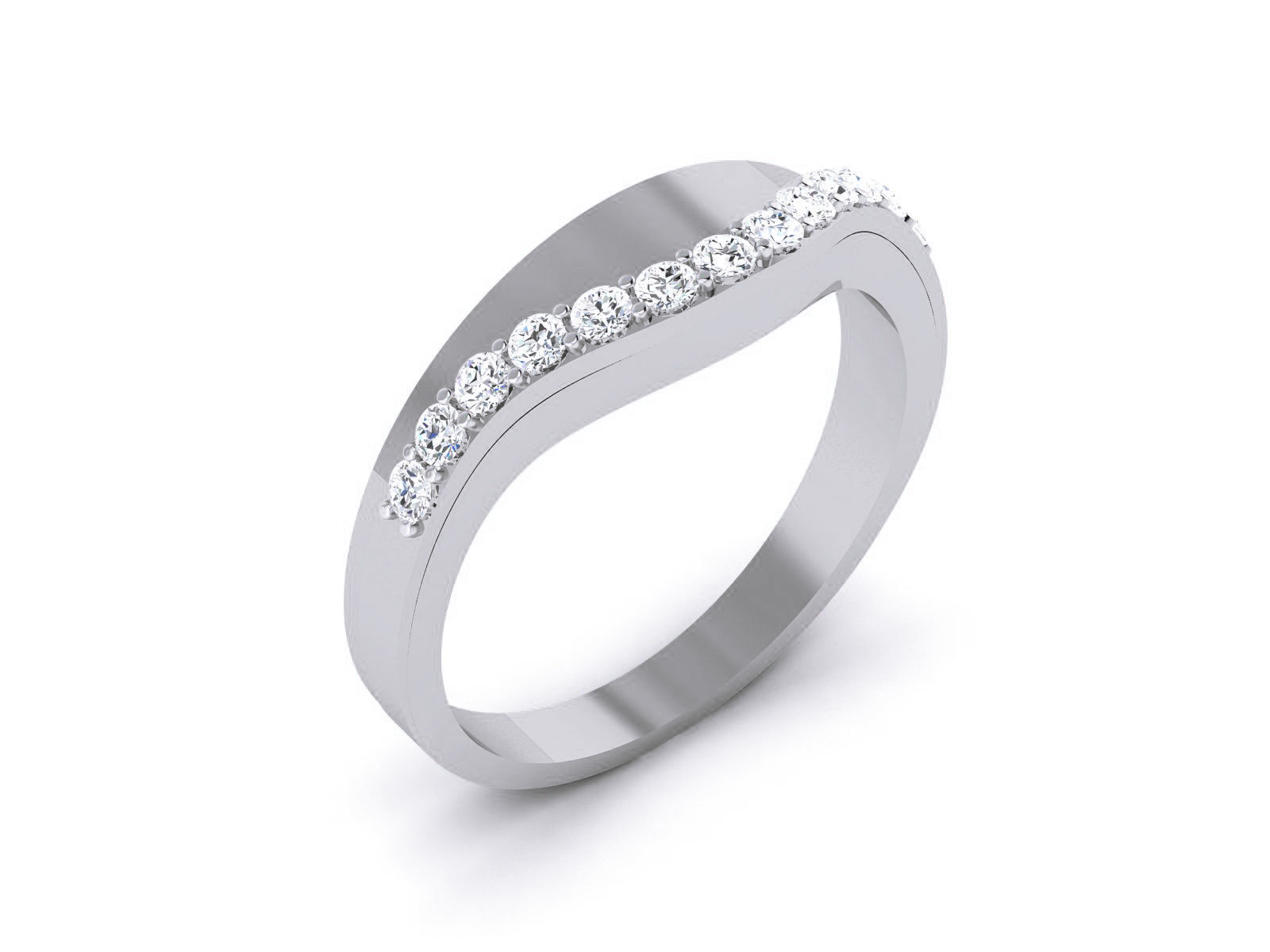 Diamond Band Ring 3dm render detail  3D print model_3