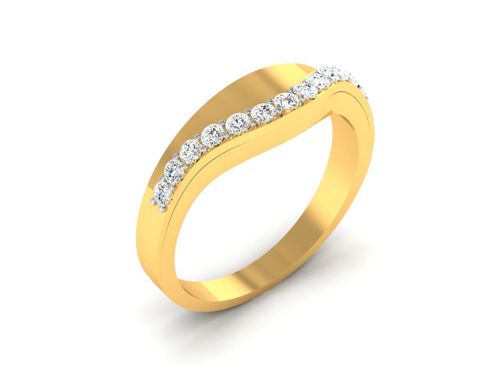Diamond Band Ring 3dm render detail  3D print model_1