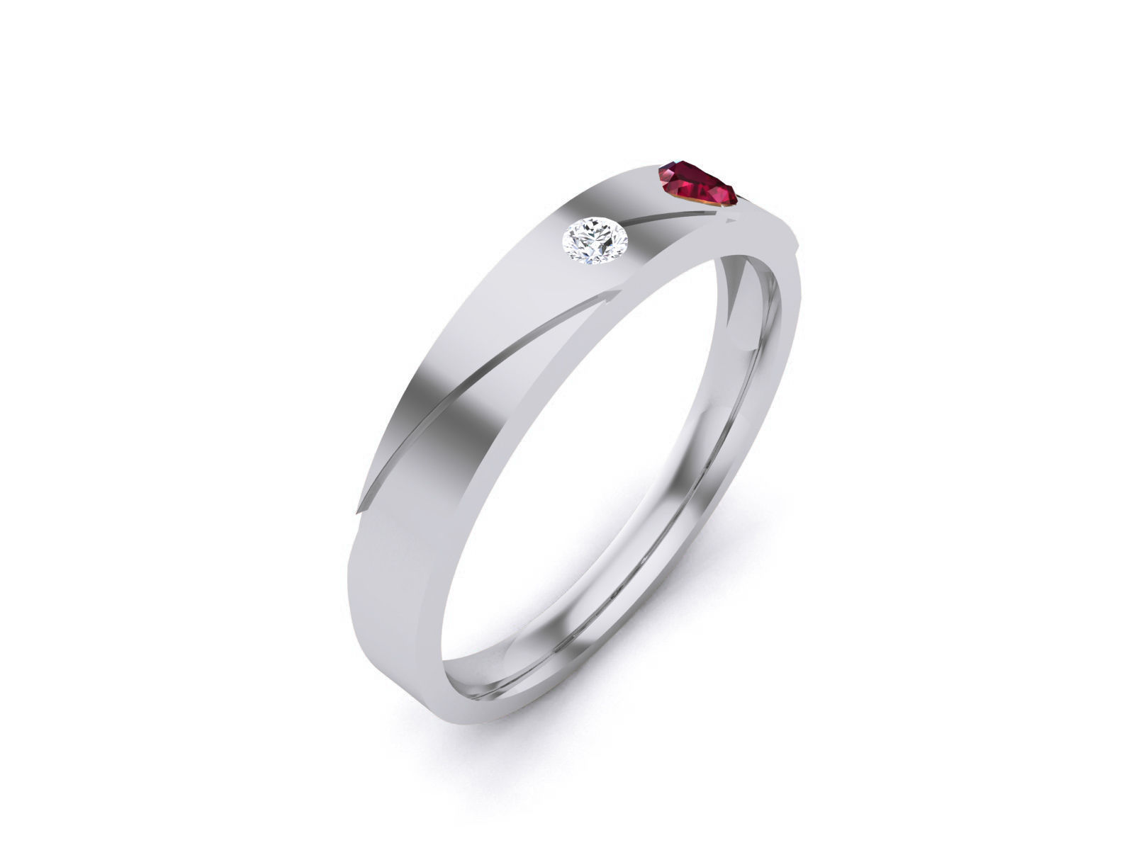 Diamond Band Ring 3dm render detail  3D print model_2