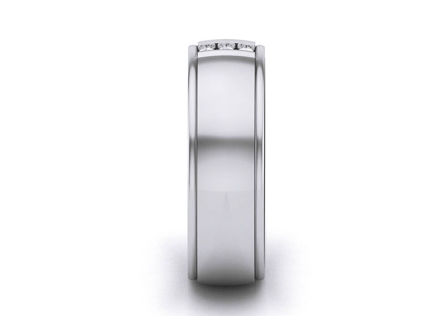 Diamond Band Ring 3dm render detail 3D print model_8