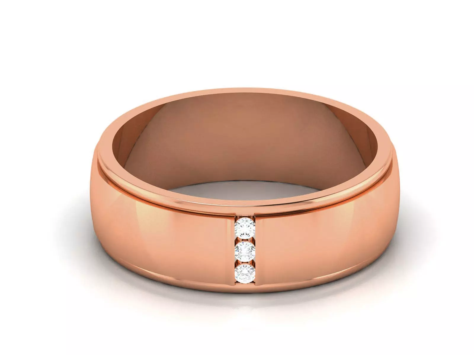 Diamond Band Ring 3dm render detail 3D print model_0