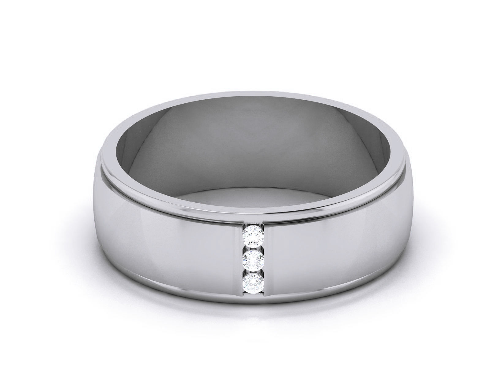 Diamond Band Ring 3dm render detail 3D print model_12