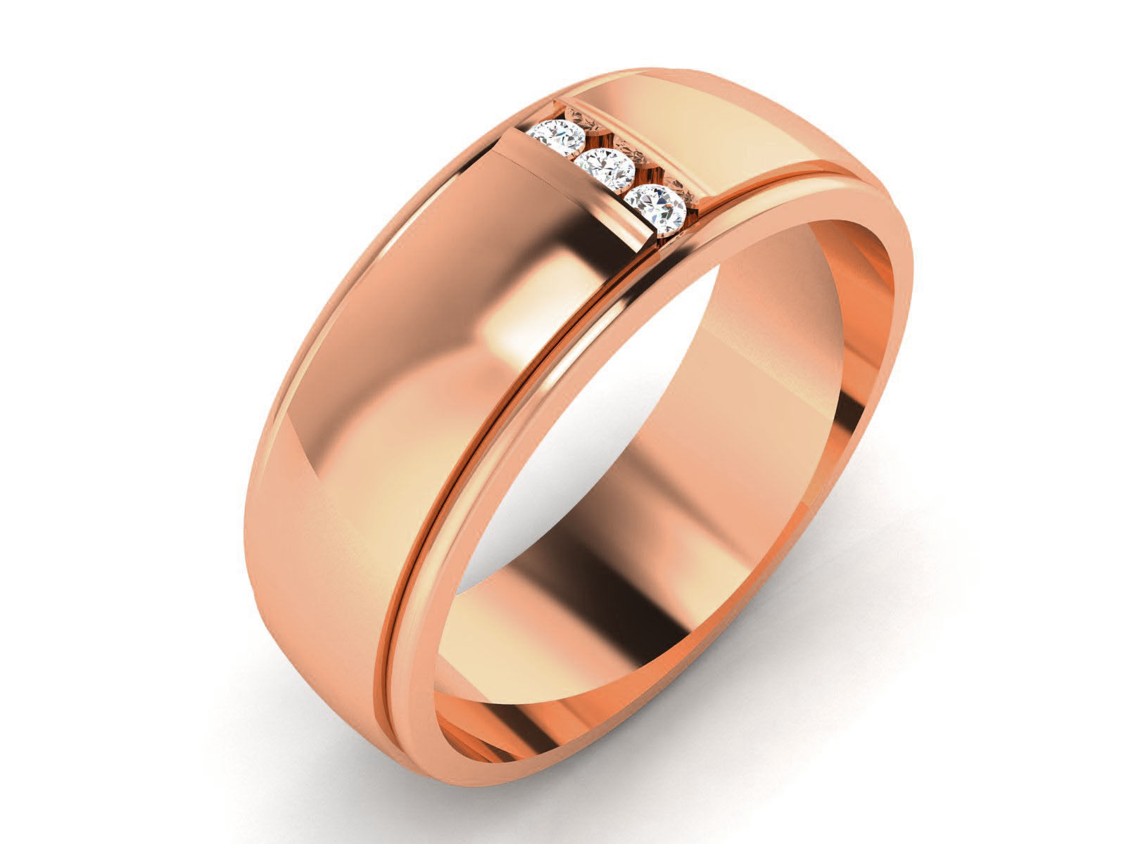 Diamond Band Ring 3dm render detail 3D print model_4