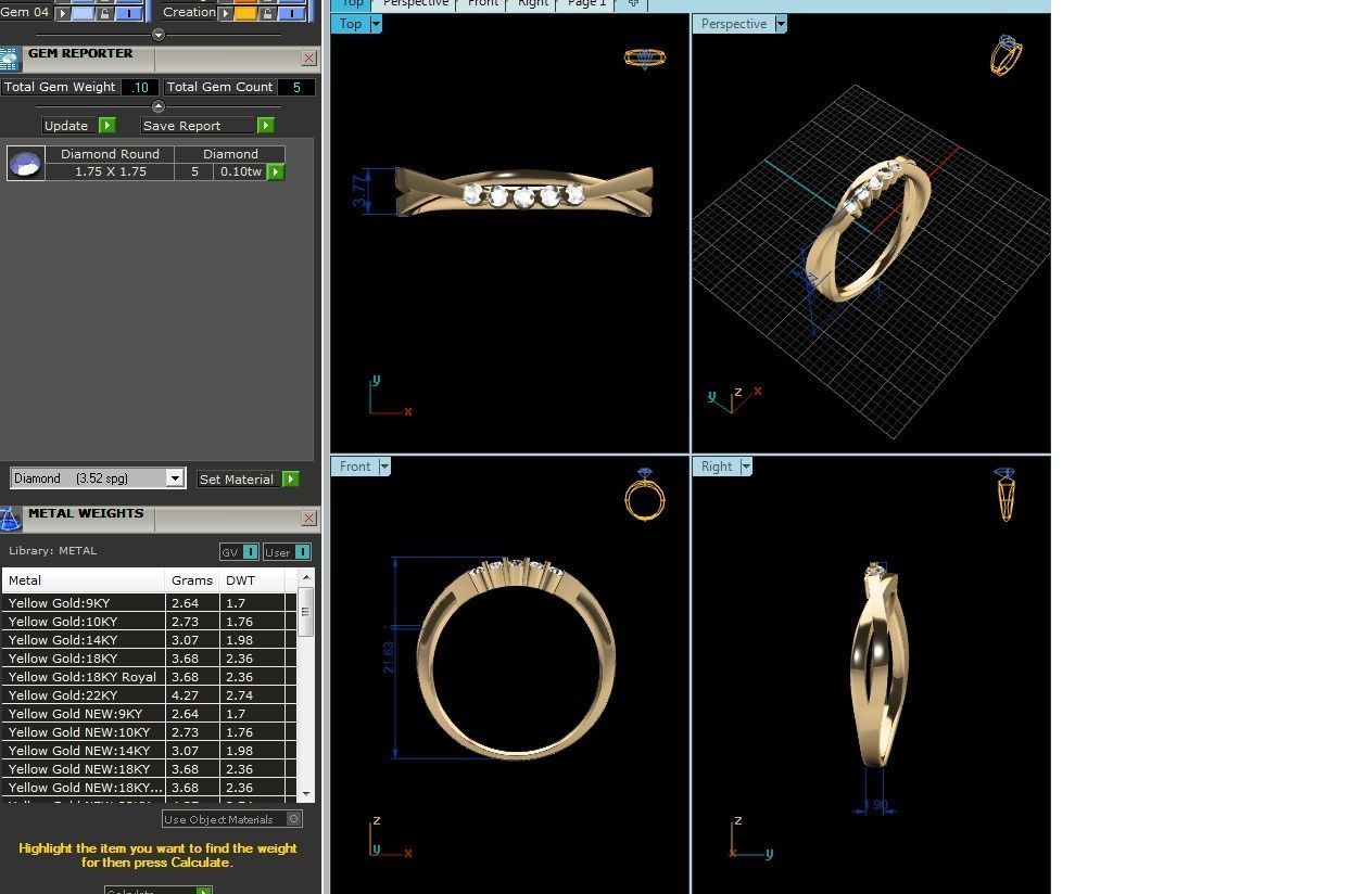Diamond Band Ring 3dm render detail  3D print model_16