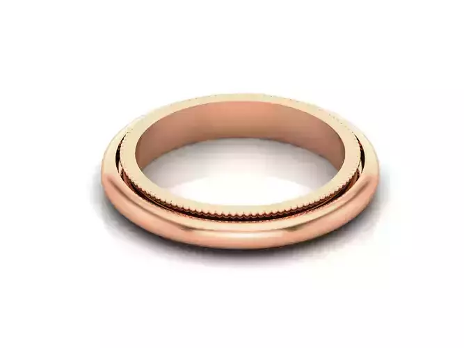 Plain Gold Band Ring 3dm render detail 