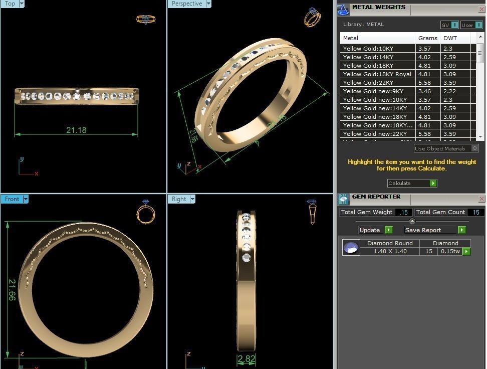 Diamond Band Ring 3dm render detail  3D print model_12