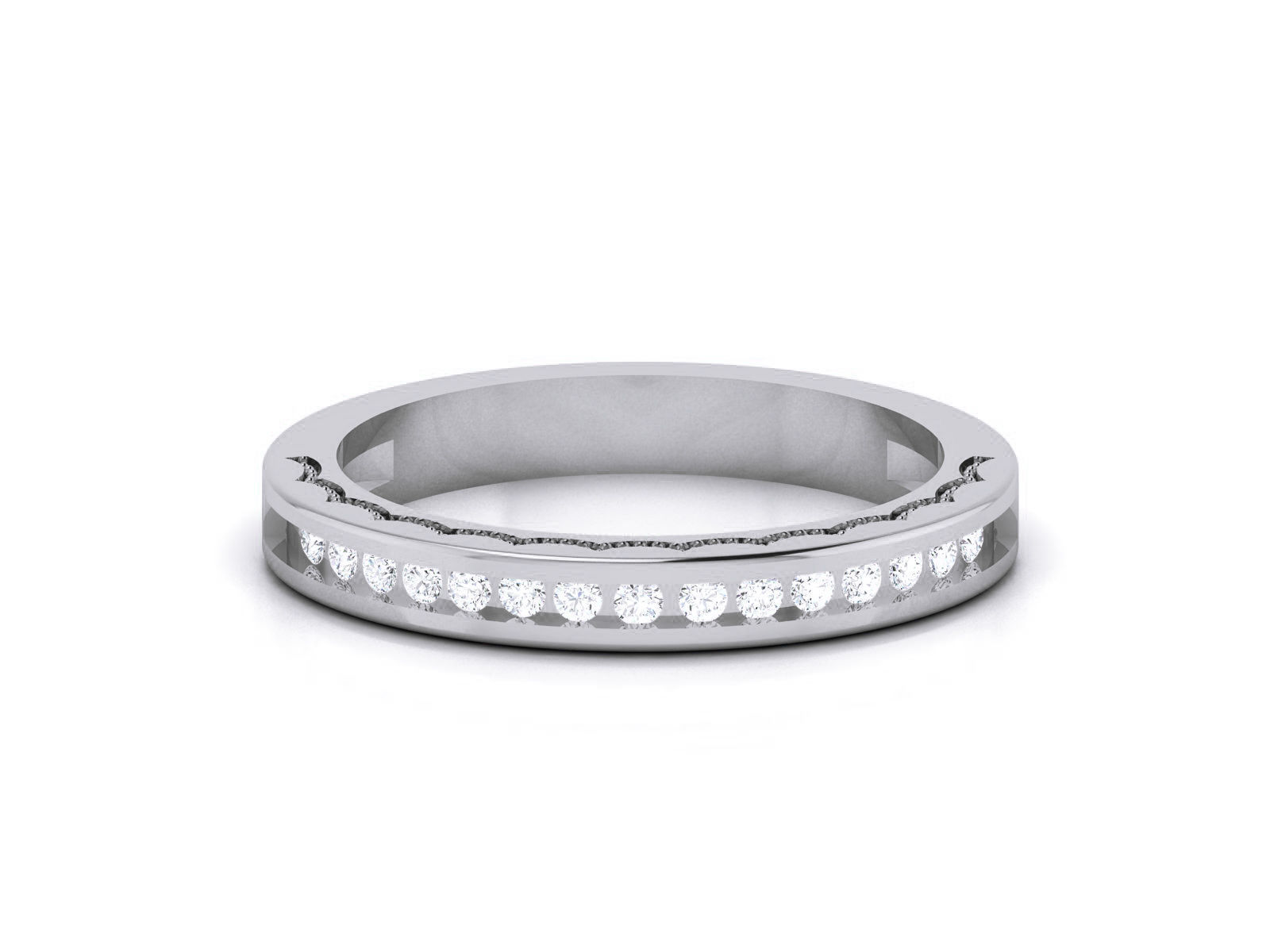 Diamond Band Ring 3dm render detail  3D print model_11