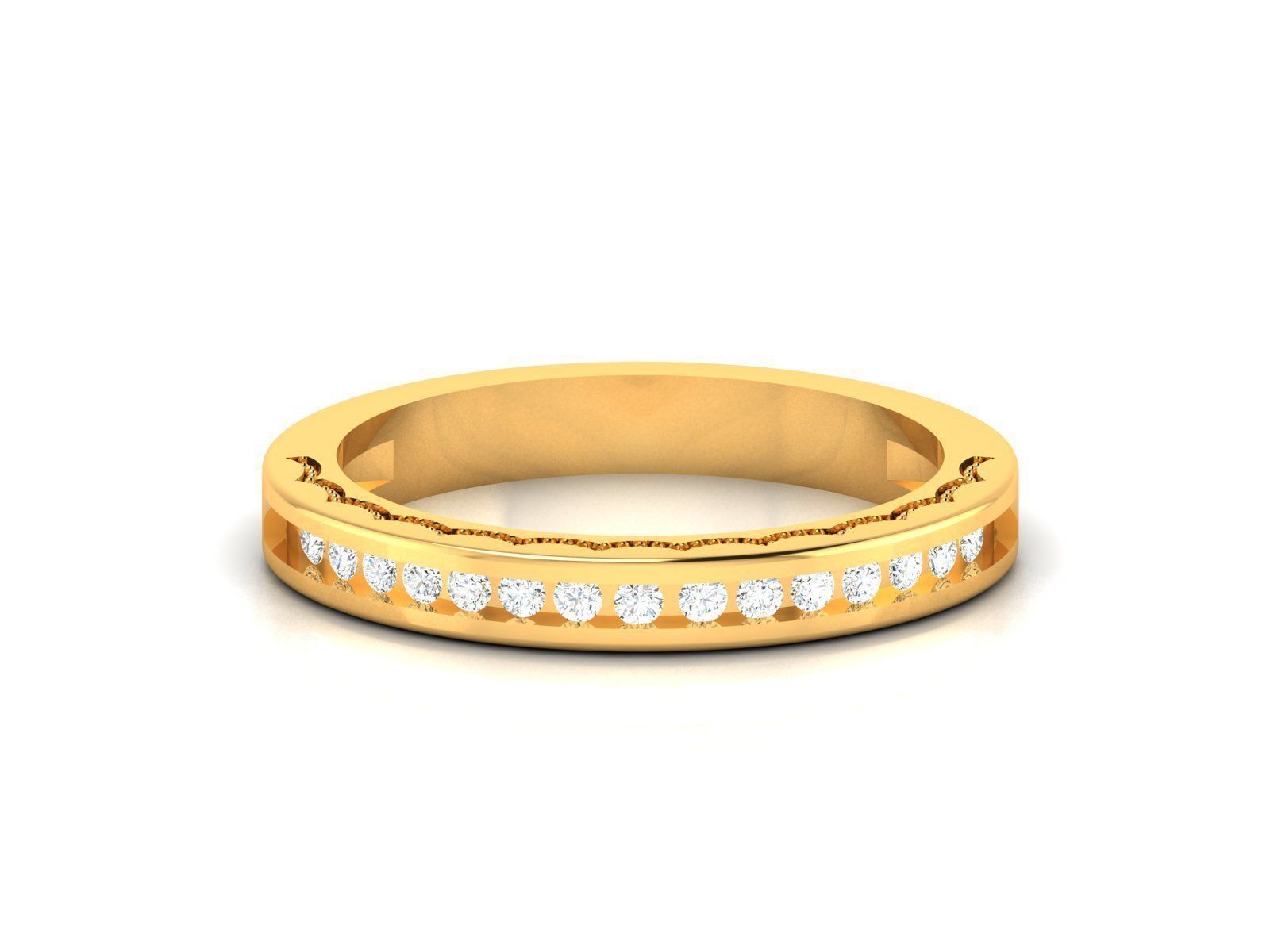 Diamond Band Ring 3dm render detail  3D print model_10