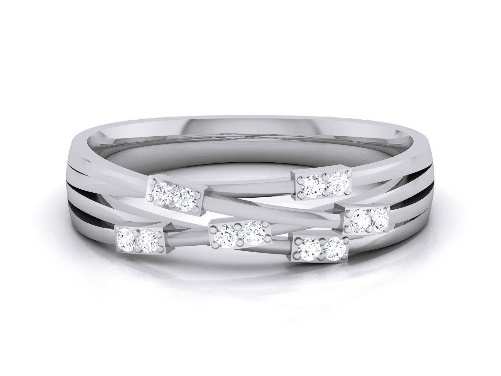 Diamond Band Ring 3dm render detail 3D print model_11