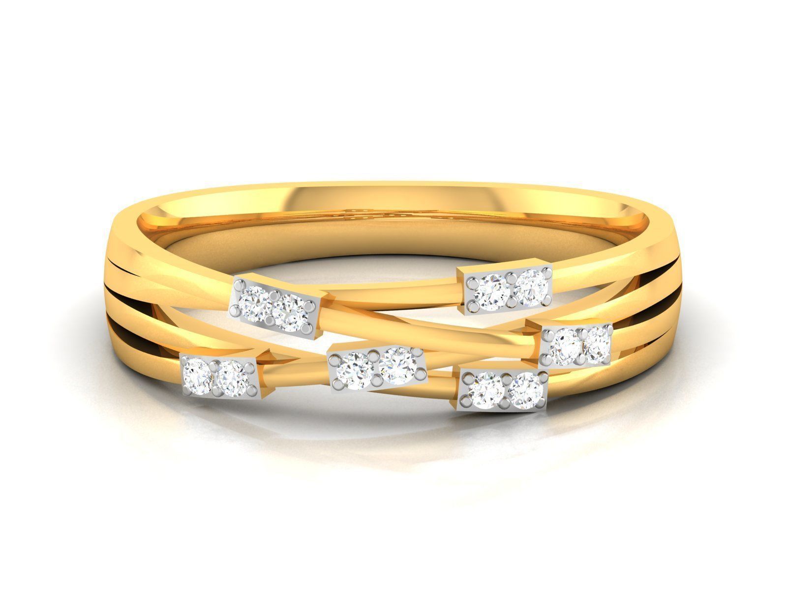 Diamond Band Ring 3dm render detail 3D print model_10