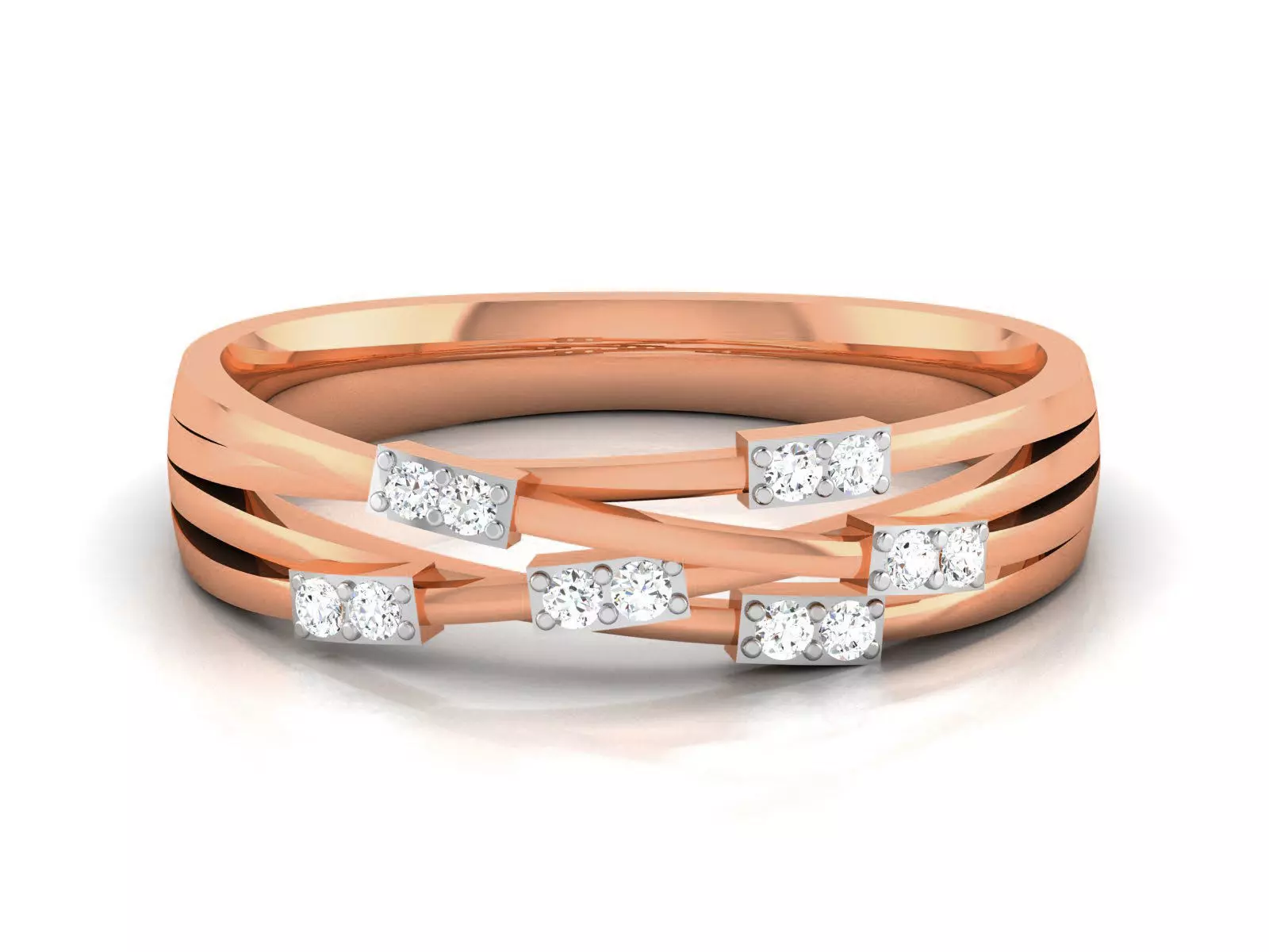 Diamond Band Ring 3dm render detail 3D print model_0