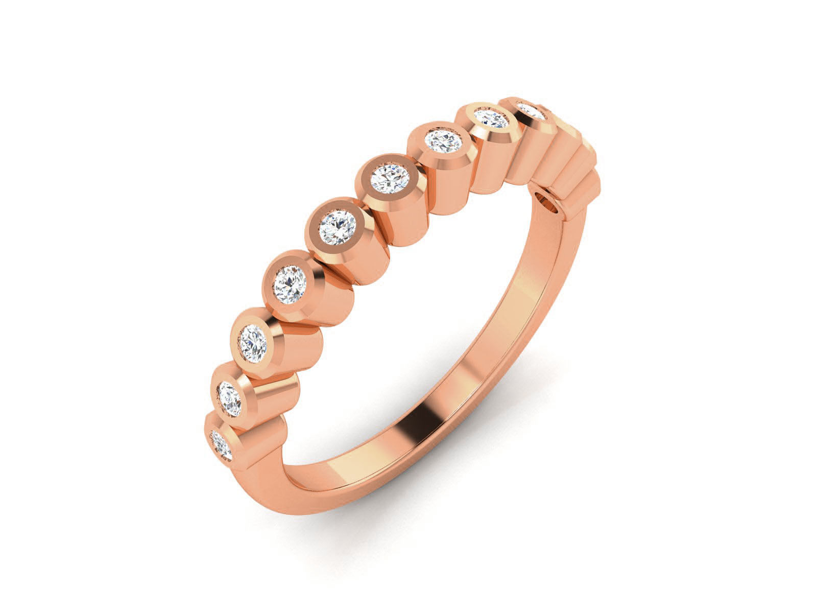 Diamond Band Ring 3dm render detail  3D print model_3