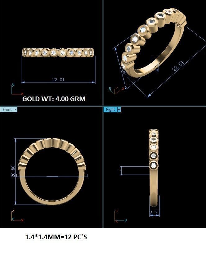 Diamond Band Ring 3dm render detail  3D print model_1