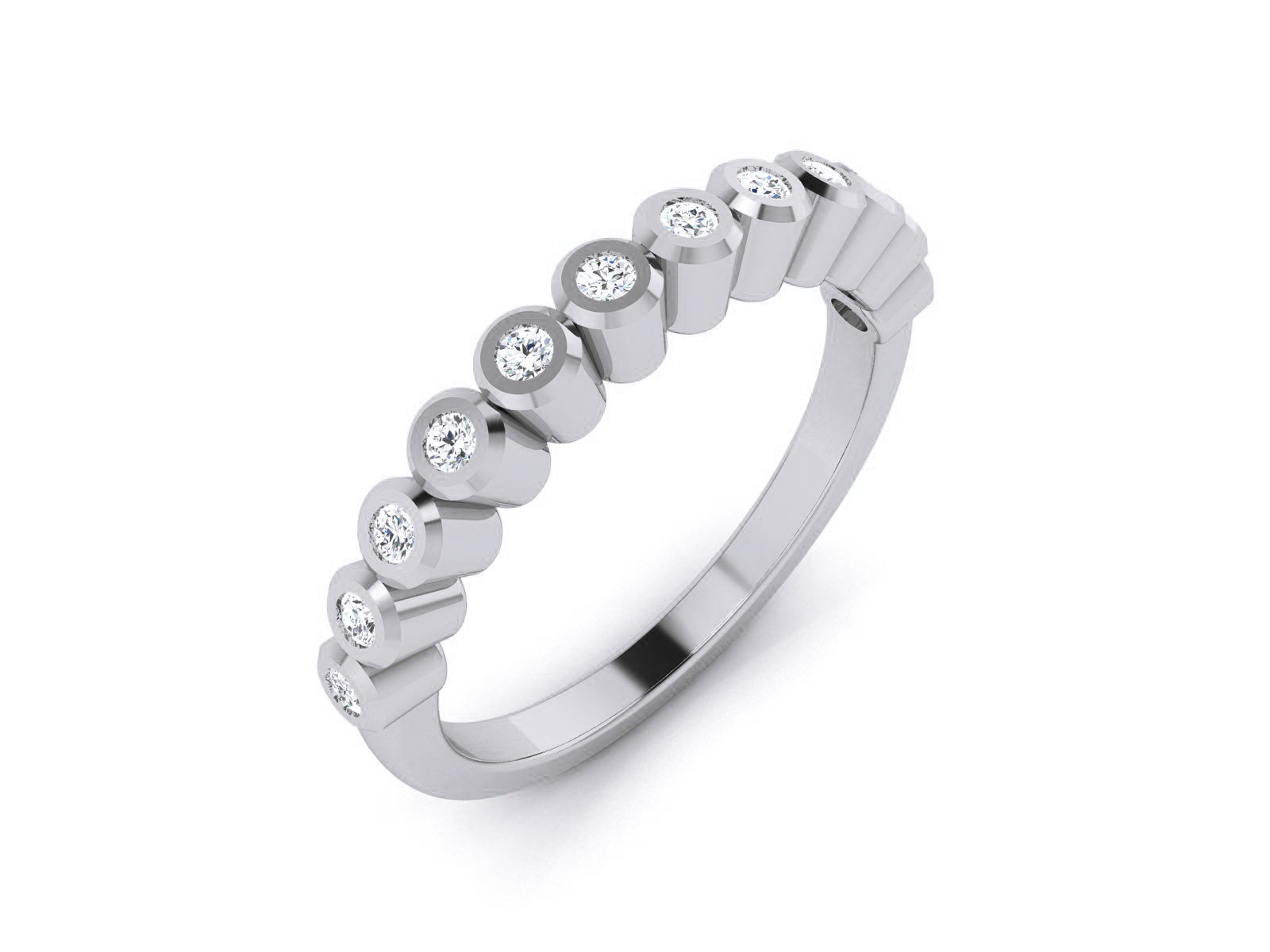 Diamond Band Ring 3dm render detail  3D print model_4